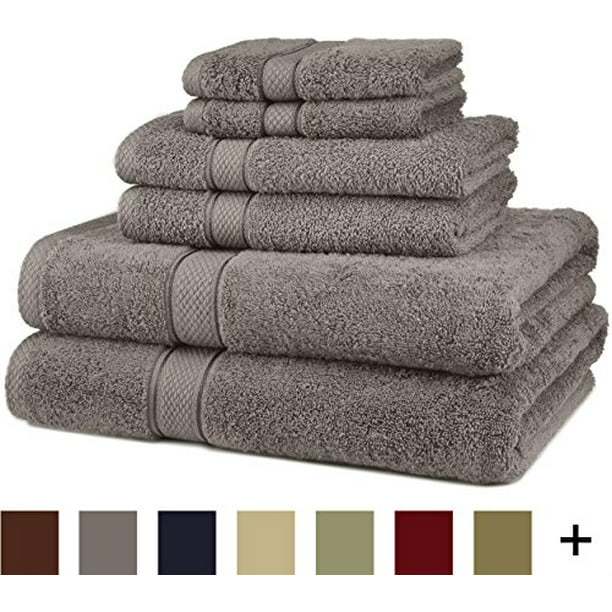 Brand Pinzon 4 Piece Egyptian Cotton Bath Towels Set Grey 